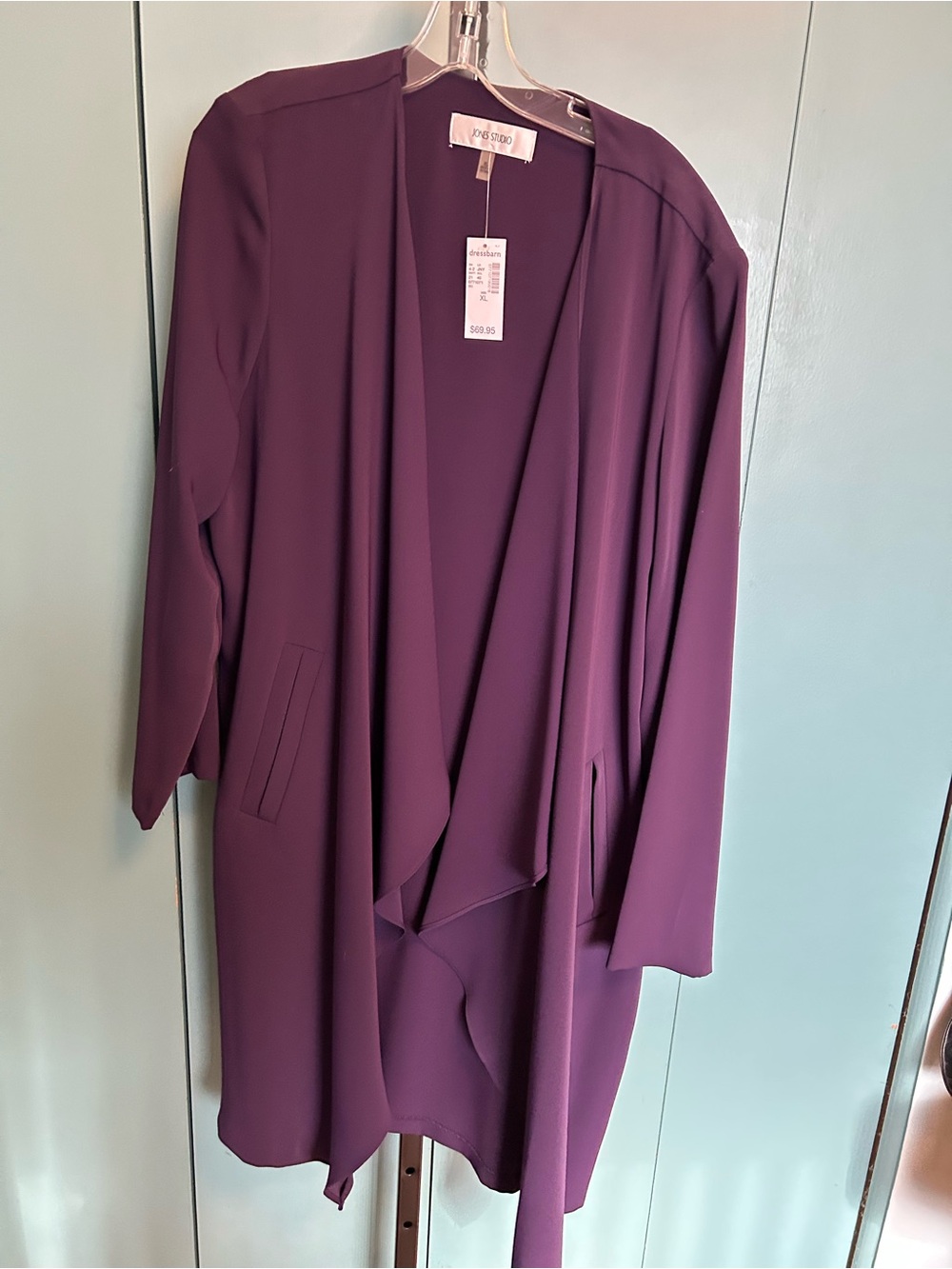 Joseph Ribkoff Deep Plum Open Front Duster
